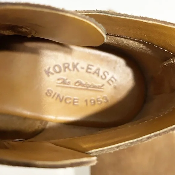 Kork-Ease Suede Ankle Booties Women’s 9.5 Brown Chelsea Slip-On With Back Zip - Picture 8 of 11